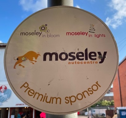 Moseley Autocentre - premium sponsor plaque