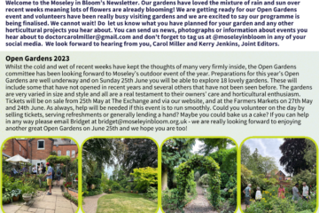 May edition of the Blooming News.