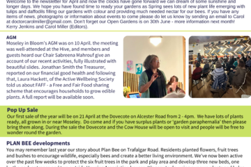 Front page image of the blooming news for April